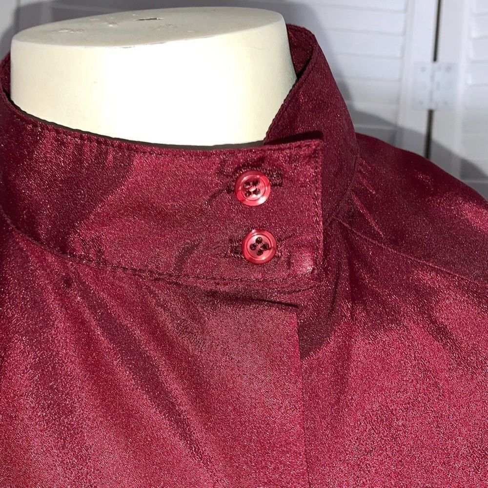 Vintage 70’s Jack Winters Burgundy Secretary Button Down Blouse Size 10‎ - Picture 7 of 12